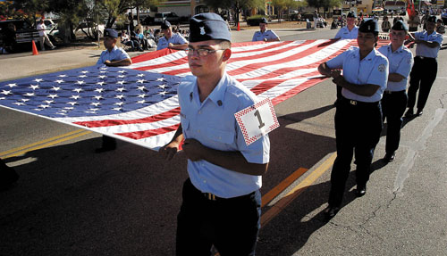 Flag carried in parade